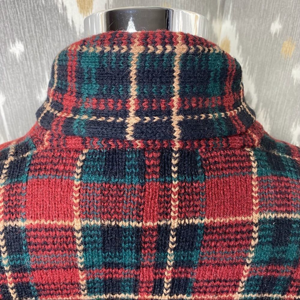 Polo Ralph Lauren Red & Green Multi Tartan Plaid Shawl Collar L/S Sweater - Picture 15 of 16